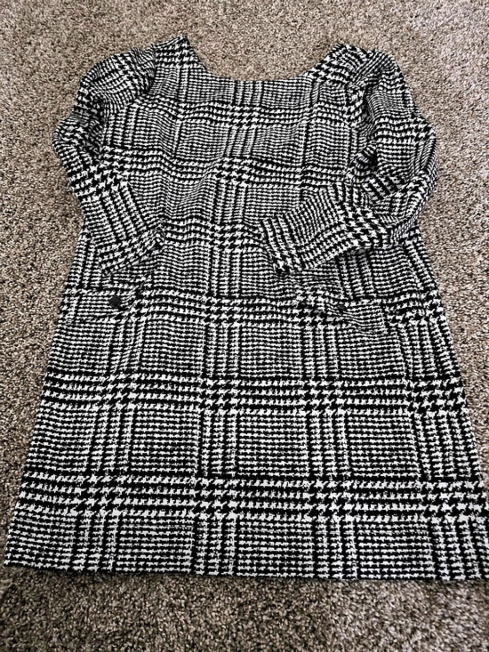 LOFT Houndstooth Mini Dress in Black & White Size 12 Like New